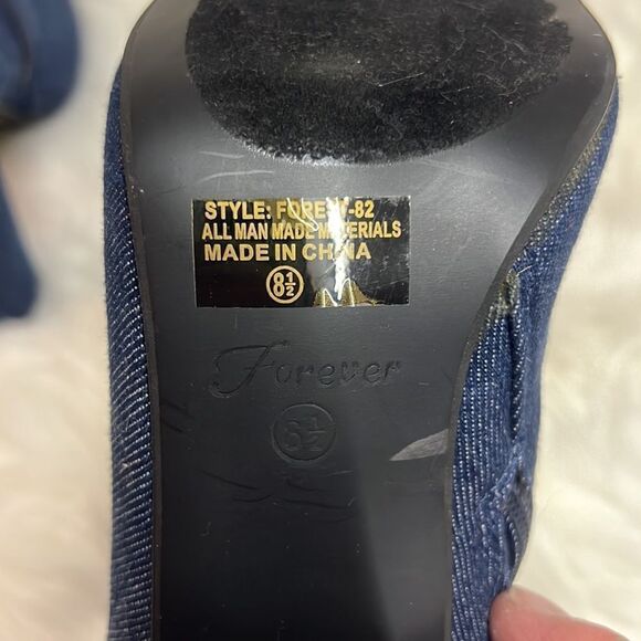 Repurposed LEVI Block Heel Denim Booties 8.5 BIN 16 - Picture 10 of 11